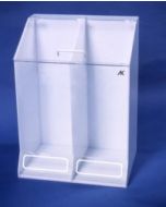 AK, LTD. AK-1485 Acrylic Frock Dispenser with 2 Slots, 15.5" x 22" x 30" 