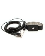 Botron B9478 Adjustable Metal Wrist Strap with 1/8" Snap, Black, includes 6' Coil Cord