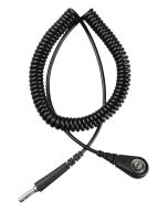 Desco 09037 Wrist Strap Coil Cord with 4mm Snap to Banana Plug, Black, 6'