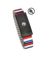 Desco 09200 Adjustable Red, White & Blue Premium Metal Wrist Strap with 4mm Snap