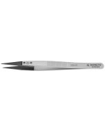 Excelta 162A-RT &#9733;&#9733;&#9733;&#9733;&#9733; Neverust&reg; Stainless Steel Tweezers with Finger Grips & Replaceable Peek, Straight, Pointed 0.020" Wide Tips