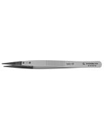 Excelta 162C-RT &#9733;&#9733;&#9733;&#9733;&#9733; Neverust&reg; Stainless Steel Tweezers with Finger Grips & Replaceable Peek, Straight, Pointed 0.040" Wide Tips