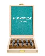 Excelta KST-5-SE 5-Piece &#9733; Anti-Magnetic Neverust&reg; Stainless Steel Tweezers Kit, includes Wooden Case