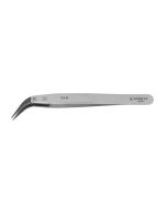 Excelta M-759-RT &#9733;&#9733;&#9733; Neverust&reg; Stainless Steel Tweezers with Replaceable Carbofib&trade;, Miniature, 40&deg; Curved, Pointed Tips