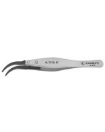 Excelta M-759D-RT &#9733;&#9733;&#9733; Neverust&reg; Stainless Steel Tweezers with Replaceable Carbofib&trade;, Miniature, 40&deg; Curved, Pointed Tips