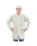 Keystone LC0-WE-NW Polypropylene Disposable Lab Coats, White