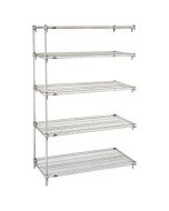 Metro 5AA437C Chrome Super Adjustable™ 5-Shelf Wire Shelving Add-On, 21" x 36" x 74"