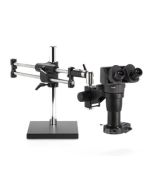 OC White Ergo-Zoom&trade; Binocular Microscope with Dual Boom Stand & LED Ring Light