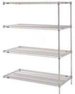 24" x 48" x 63" Chrome Wire Shelving Add-On with 4 Wire Shelves