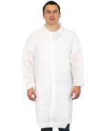 Safety Zone DLWH-NP Polypropylene Disposable Frocks, White