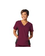 7511 Fashion Seal® Womens' Side Flex Modern Fit Tunic, Burgundy with Black Trim