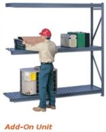 Tennsco BU-482472CA Bulk Storage Racks w/ Corrugated Steel Decking Add-On Unit, 48" x 24" x 72" 