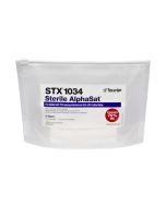 Texwipe STX1034 AlphaSat&reg; AlphaWipe&reg; Sterile Laundered Polyester Double-Knit Presaturated Wipes, 70% IPA, 4" x 4"