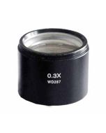 Auxiliary Objective Lens for 6.7-45x Stereo Zoom Microscopes, 0.3x