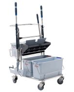 Vileda 141926 CE Bucket Trolley Stainless Steel System, 28" x 30" x 37"