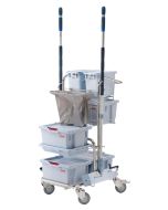 Vileda 143774 CE Pre-Prepared Trolley Stainless Steel System, 28" x 30" x 37"