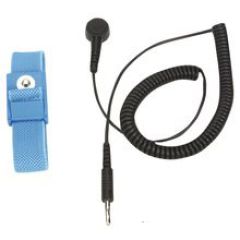 3M Blue Elastic Wrist Strap w/ 4mm Snap, 6' Coil Cord & Banana Plug