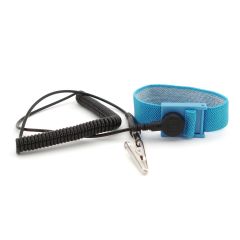 Botron B9028 Adjustable Blue Elastic Wrist Strap with 1/8