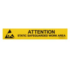 Desco 06753 "STATIC SENSITIVE AREA" Bench Sign, 1" x 6"