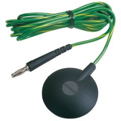 Desco 09816 Ground Cord with Banana Plug without Resistor, 10mm Stud, 6' Cord