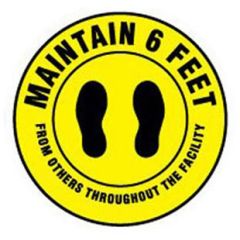 DuraStripe "MAINTAIN 6 FEET" Social Distancing Floor Sign
