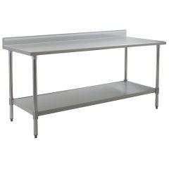 Eagle Budget Series Stainless Steel Table with 4" Backsplash & Shelf Base