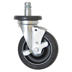 Eagle 5" Braking Swivel Stem Caster, EAGLEbrite® Nickel-Plated with Resilient Tread & Donut Bumper