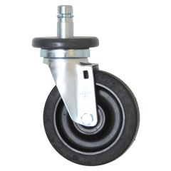 Eagle 5" Swivel Stem Caster, EAGLEbrite® Nickel-Plated with Resilient Tread & Donut Bumper