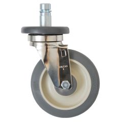 Eagle 5" Swivel Stem Caster, EAGLEbrite® Nickel-Plated with Polyurethane Tread & Donut Bumper