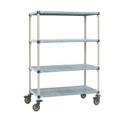 Metro Q336EG3 MetroMax Q Stem Caster Cart with 4 Open Grid Shelves, 18" x 36" x 67"