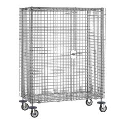 Metro SEC33EC Chrome Security Cart, with Braking Casters, Fits 18" x 36" Shelves