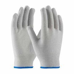 PIP 40-6411 CleanTeam® ESD-Safe Seemless Knit Nylon & Carbon Fiber Gloves with PVC Dot Grip, 13-Gauge, Gray (Case of 300)