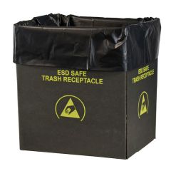 Protektive Pak 37820 Dissipative Trash Can Liners, Black, 10 Gallon