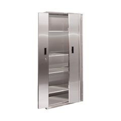 Pucel BDSC-SS-3678-18 Heavy Duty Stainless Steel Bi-Fold Cabinet with 4 Shelves, 18" x 36" x 78"