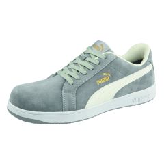 PUMA Safety Iconic Static Dissipative Women's Low Suede Safety Shoe, Gray/White (Pair)