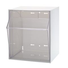 Quantum Tip Out Bins with (1) Clear Compartment, 11.81" x 11.75" x 13.88"