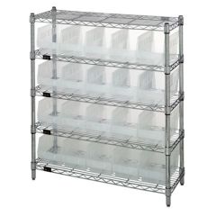 Wire Shelving System with 5 Shelves, 12" x 36" x 39"