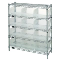 Wire Shelving System with 5 Shelves, 12" x 36" x 39"