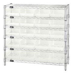 Wire Shelving System with 6 Shelves, 12" x 36" x 36"