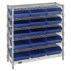 Wire Shelving System with 6 Shelves, 12" x 36" x 36"