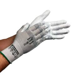 Transforming Technologies StaticCare™ 18-Gauge Level 3 Cut-Resistant ESD Gloves with Polyurethane Coated Palms, White/Gray (Pack of 12 Pair)