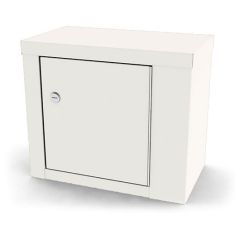 UMF Medical 7782 Narcotics Locker with 1 Single Lock Door & 1 Shelf, White, 14" x 12" x 8"