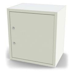 UMF Medical 7785 Narcotics Locker with 1 Double Lock Door & 5 Shelves, White, 19" x 20" x 14"