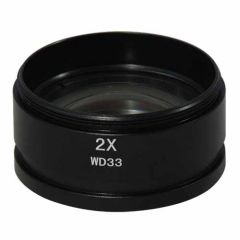 Auxiliary Objective Lens for 7-45x Stereo Zoom Microscopes, 2x