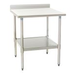 Eagle Worktable, 16 ga. 430 Stainless Steel, 4.5" Backsplash, Galvanized Shelf Base 30"x30" 