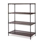 Metro 4ES181863NBL Black Super Erecta 4-Shelf Wire Shelving Rack, 18" x 18" x 63"