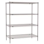 18" x 24" x 63" Metroseal Gray Wire Shelving Unit with 4 Super Erecta® Wire Shelves 