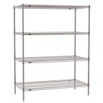 21" x 24" x 63" Metroseal Gray Wire Shelving Unit with 4 Super Erecta® Wire Shelves 