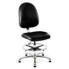 Bevco 9550LE1 Integra Bench Height Class 10 Cleanroom ESD Chair with Large Back & Polished Aluminum Base, Vinyl