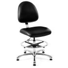 Bevco 9550MC1 Integra Bench Height Class 10 Cleanroom Chair with Standard Back & Polished Aluminum Base, Vinyl